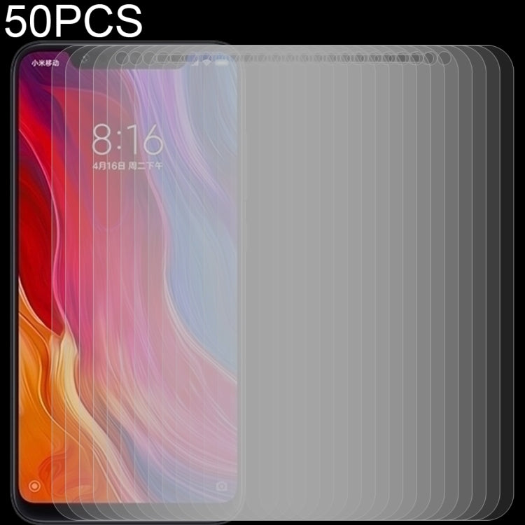 Lot de 50 films en verre trempé 9H 2.5D (0,26 mm) pour Xiaomi Mi 8 (50 pièces)