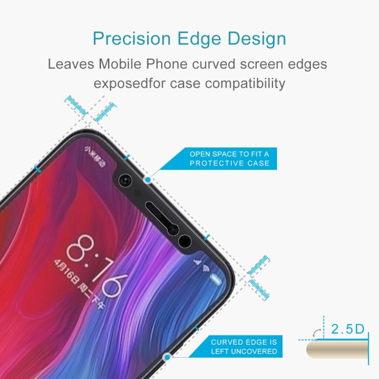 Lot de 50 films en verre trempé 9H 2.5D (0,26 mm) pour Xiaomi Mi 8 (50 pièces)