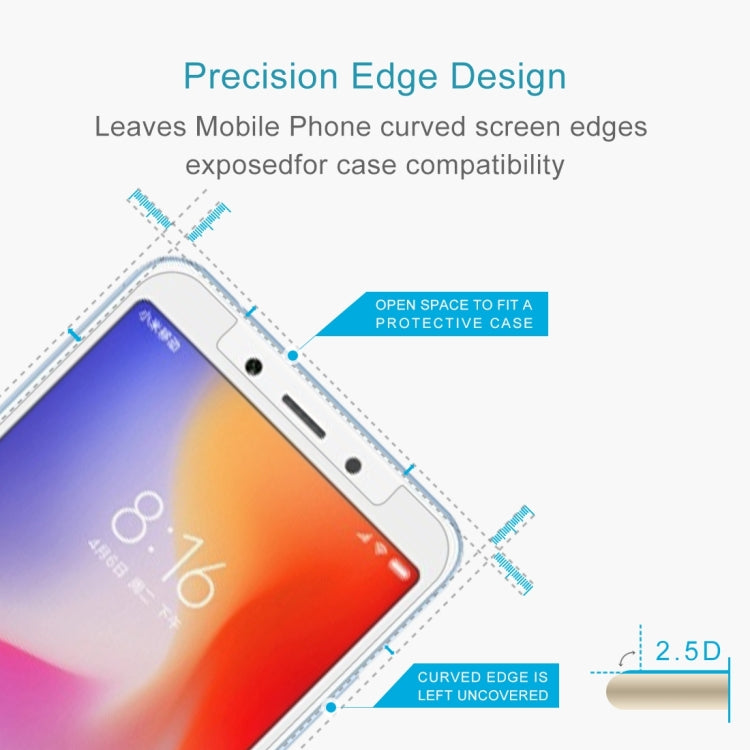 100PCS 9H 2.5D Tempered Glass Film for Xiaomi Redmi 6A, For 6A