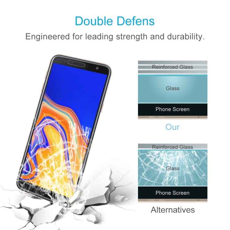 10 PCS 0.26mm 9H Surface Hardness 2.5D Curved Edge Tempered Glass Film for Galaxy J4+ / J6+