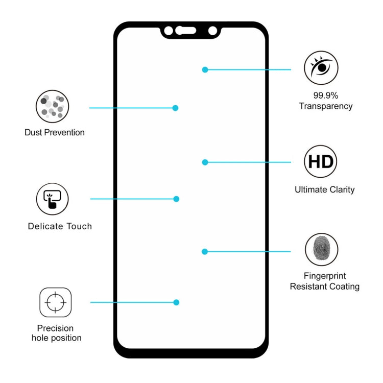 ENKAY Hat-prince Full Glue 0.26mm 9H 2.5D Tempered Glass Film for Huawei Mate 20 Lite, For Huawei Mate 20 Lite (1 PC)