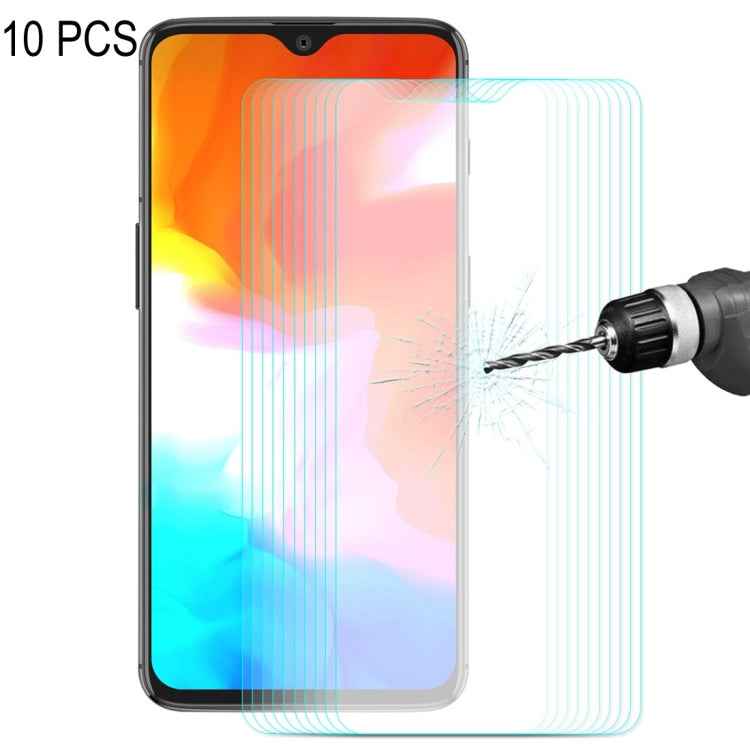 10 PCS ENKAY Hat-prince 0.26mm 9H 2.5D Curved Edge Tempered Glass Film for OnePlus 6T & 7