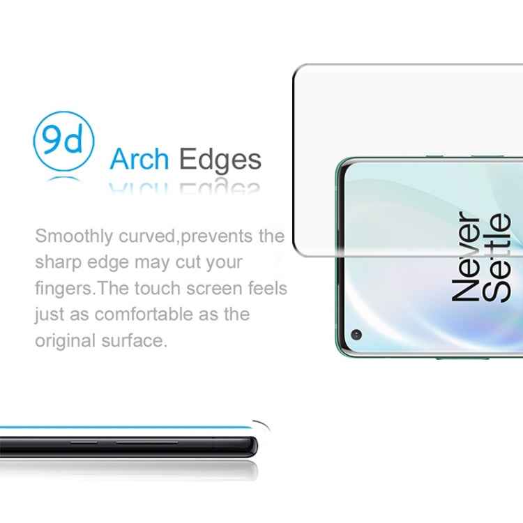 For OnePlus 8 9H 9D Curved Edge Tempered Glass Film