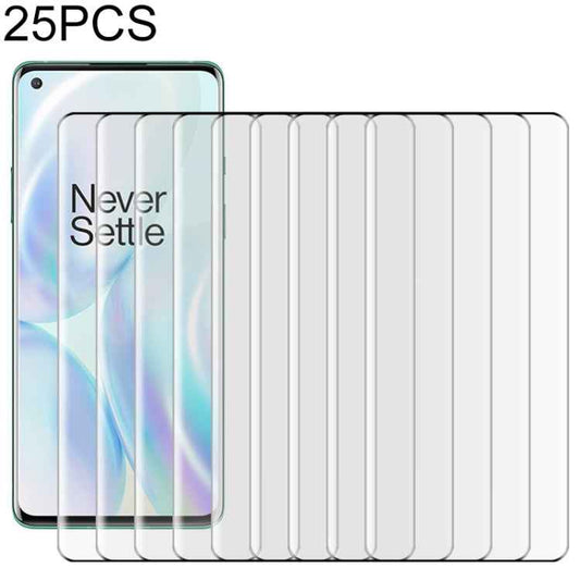 25 PCS For OnePlus 8 9H 9D Curved Edge Tempered Glass Film