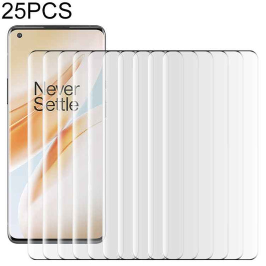 25 PCS For OnePlus 8 Pro 9H 9D Curved Edge Tempered Glass Film