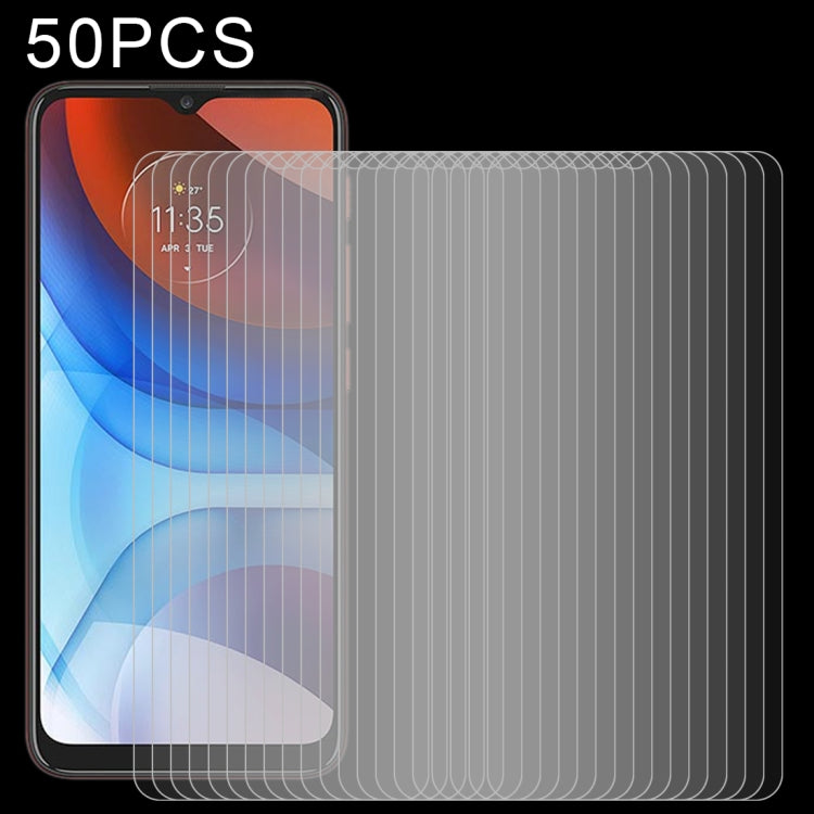 Lot de 50 films en verre trempé 9H 2.5D 0,26 mm pour Motorola Moto E7 Power / E7i Power