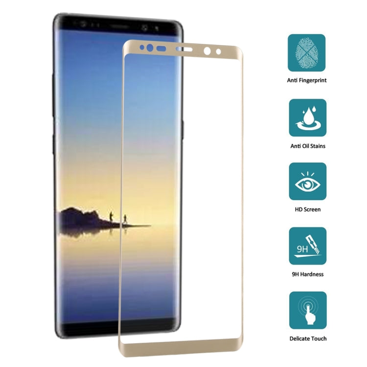 For Galaxy Note 8 0.3mm 9H Surface Hardness 3D Curved Silk-screen Full Screen Tempered Glass Screen Protector