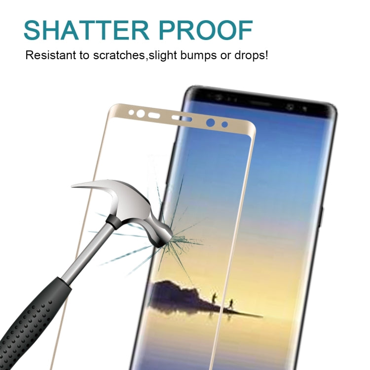 For Galaxy Note 8 0.3mm 9H Surface Hardness 3D Curved Silk-screen Full Screen Tempered Glass Screen Protector