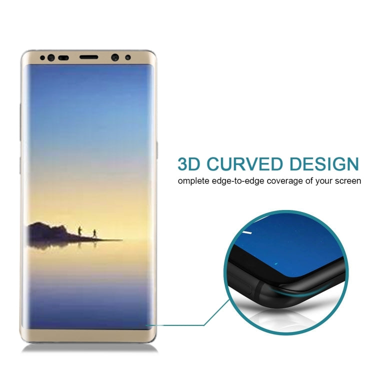 For Galaxy Note 8 0.3mm 9H Surface Hardness 3D Curved Silk-screen Full Screen Tempered Glass Screen Protector