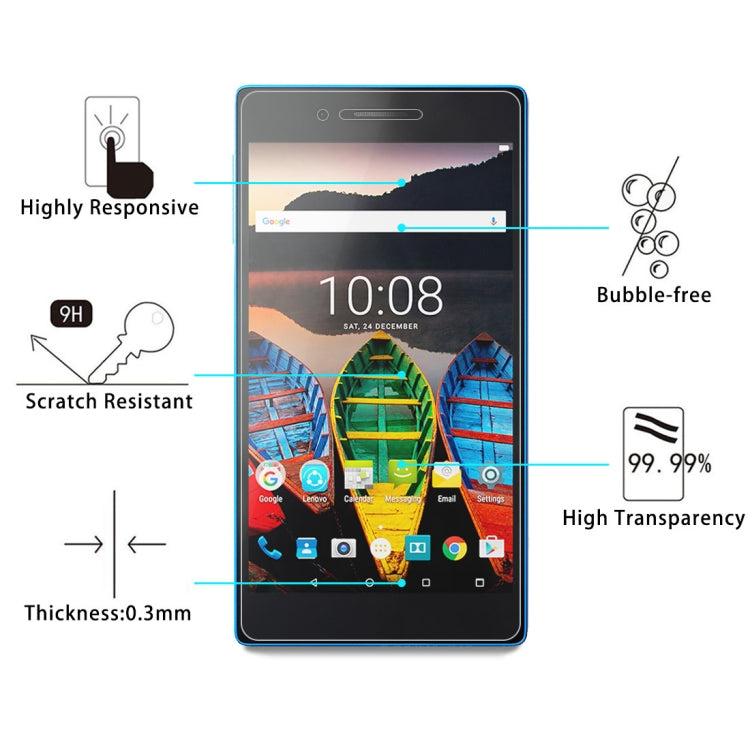 For Lenovo Tab3 730M 0.3mm 9H Surface Hardness Tempered Glass Screen Protector, For 730M