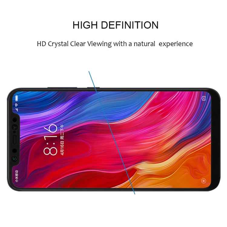 0.26mm 9H 2.5D Tempered Glass Film for Xiaomi Mi 8, For Mi 8(Black)