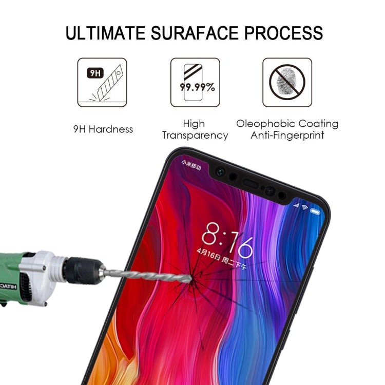 0.26mm 9H 2.5D Tempered Glass Film for Xiaomi Mi 8, For Mi 8(Black)