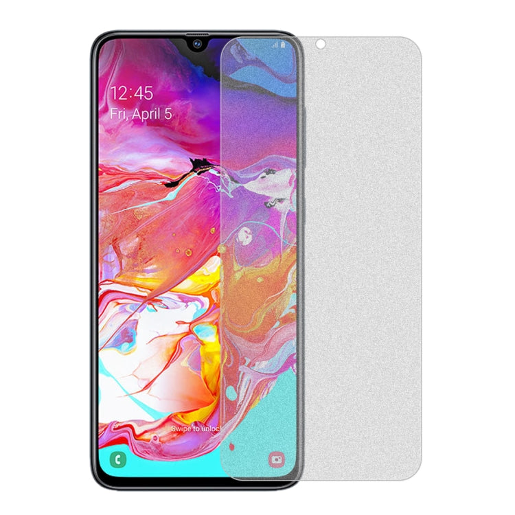 50 PCS Non-Full Matte Frosted Tempered Glass Film for Galaxy A70, No Retail Package