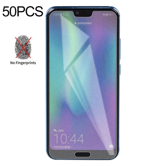 Lot de 50 films en verre trempé dépoli mat non intégral pour Huawei Honor 10, sans emballage de vente au détail, pour Huawei Honor 10 (50 pièces)