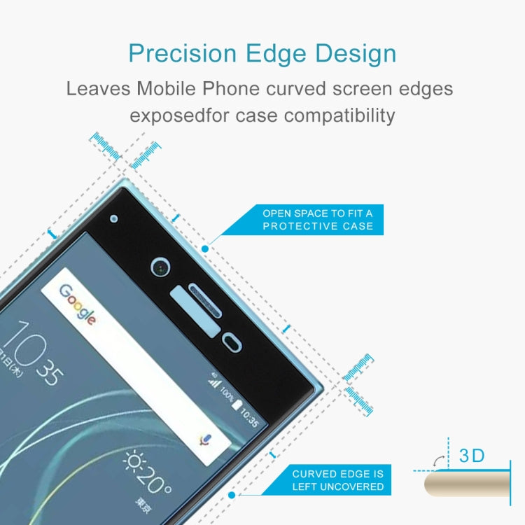 For Sony Xperia XZs 0.33mm 9H Surface Hardness 3D Curved Full Screen Tempered Glass Screen Protector