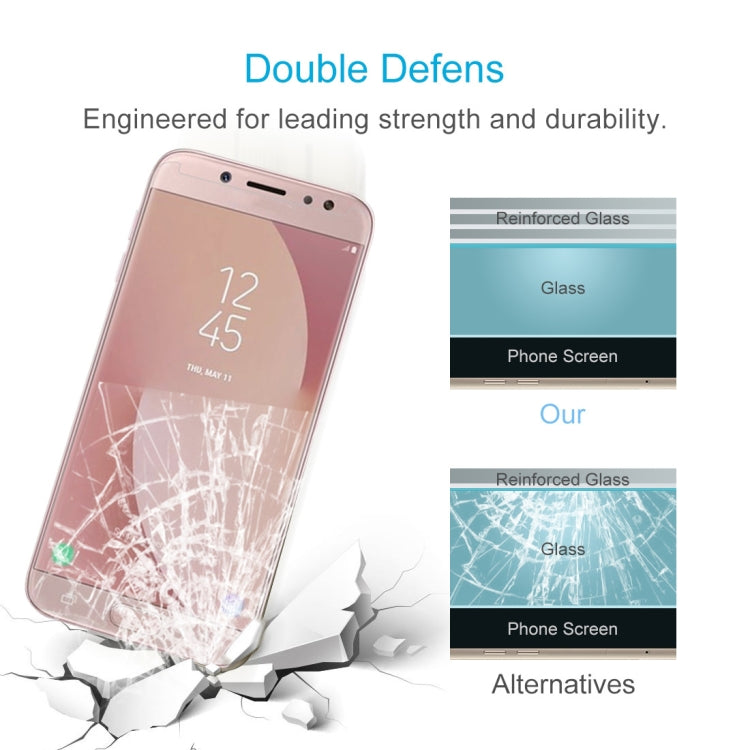 10 PCS for Galaxy J7 (2017) (US Version) 0.3mm 9H Surface Hardness 2.5D Explosion-proof Non-full Screen Tempered Glass Screen Film
