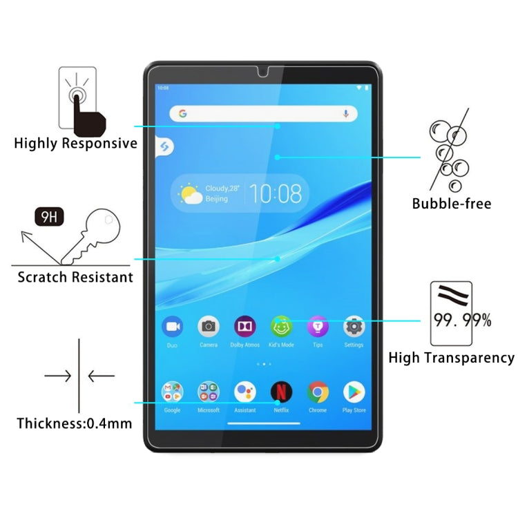 For Lenovo Tab M8 9H 0.4mm Explosion-proof Tempered Glass Film, For Lenovo M8
