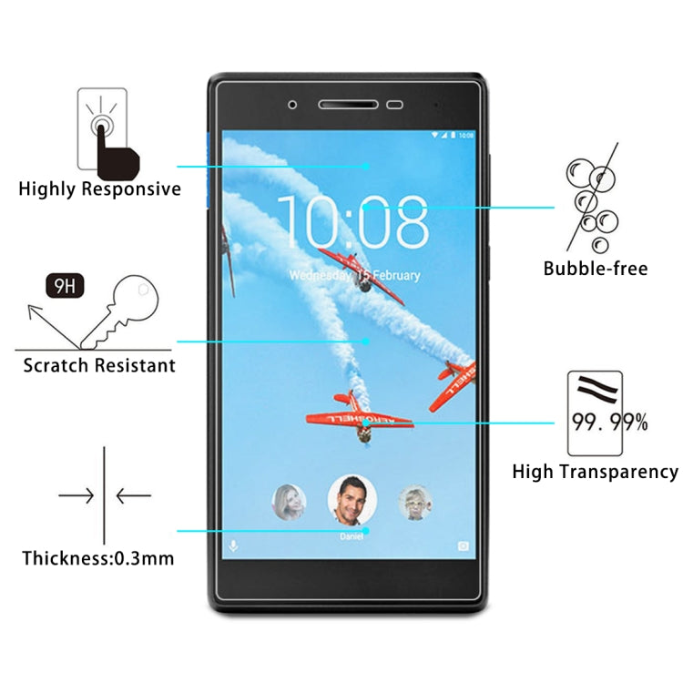 Film en verre trempé 9H plein écran 0,3 mm pour Lenovo Tab 7 / Tab 4 TB-7504