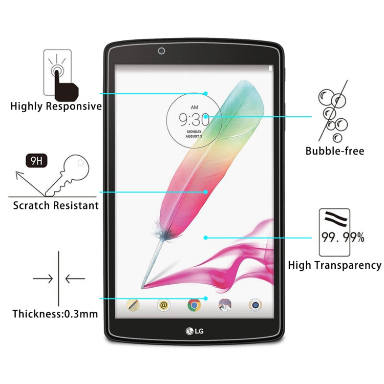 0.3mm 9H Full Screen Tempered Glass Film for LG G PAD F 8.0 / V495, LG G PAD F 8.0 / V495