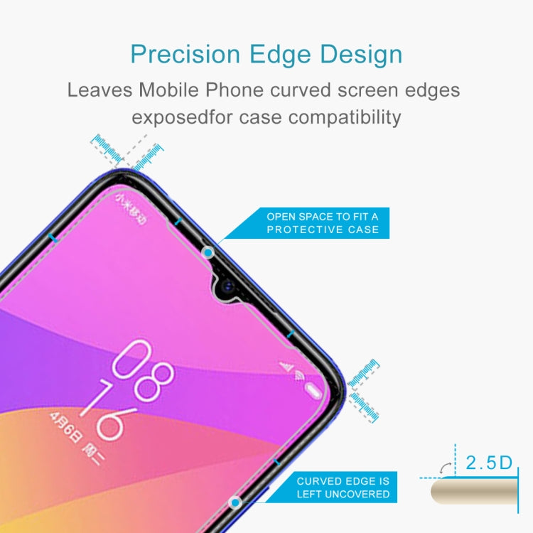 50 PCS 0.26mm 9H 2.5D Tempered Glass Film for Xiaomi Mi CC9, For Xiaomi Mi CC9 (50 PCS)