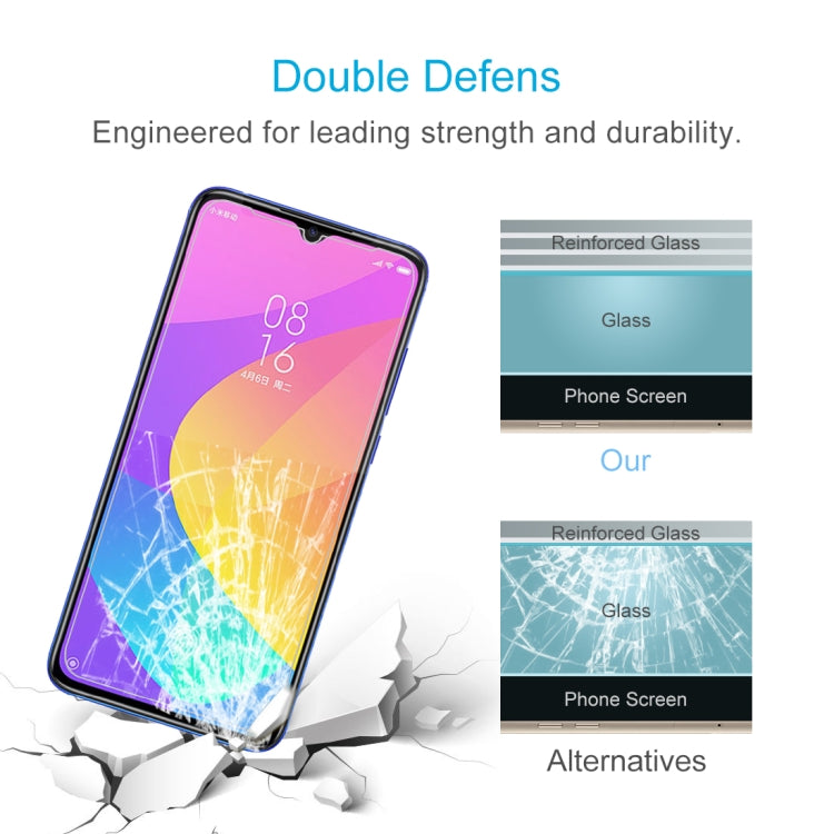 50 PCS 0.26mm 9H 2.5D Tempered Glass Film for Xiaomi Mi CC9, For Xiaomi Mi CC9 (50 PCS)