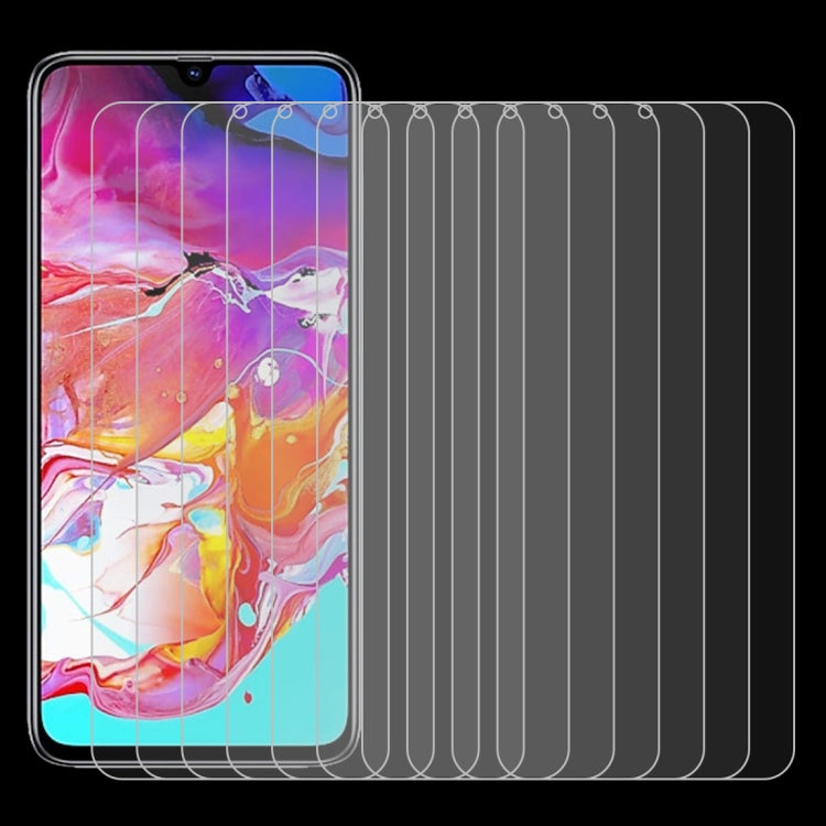 10 PCS 0.26mm 9H 2.5D Tempered Glass Film for Galaxy A70