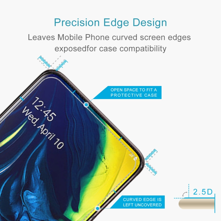 50 PCS 0.26mm 9H 2.5D Tempered Glass Film for Galaxy A80/A90, No Retail Package
