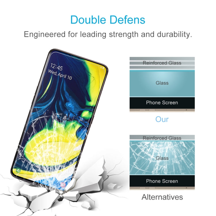 50 PCS 0.26mm 9H 2.5D Tempered Glass Film for Galaxy A80/A90, No Retail Package