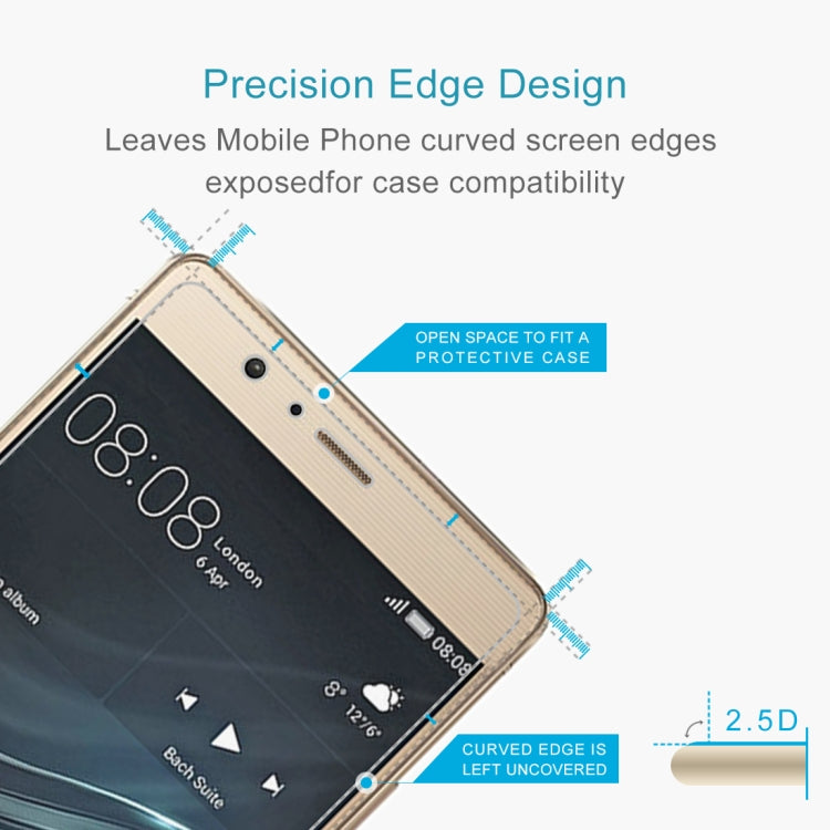 50 PCS 0.26mm 9H 2.5D Tempered Glass Film for Huawei P9 lite, No Retail Package