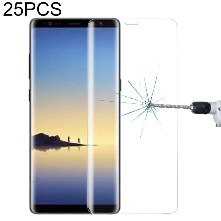 25 PCS For Galaxy Note 8 0.3mm 9H Surface Hardness 3D Curved Silk-screen Full Screen Tempered Glass Screen Protector, For Galaxy Note 8 (25 PCS), For Galaxy Note 8, Silk-screen