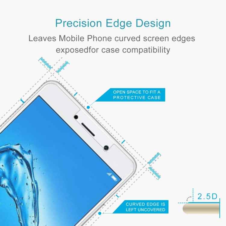 100 PCS for Huawei Y7 0.3mm 9H Surface Hardness 2.5D Explosion-proof Non-full Screen Tempered Glass Screen Film
