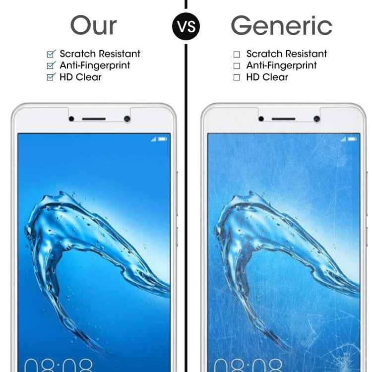 100 PCS for Huawei Y7 0.3mm 9H Surface Hardness 2.5D Explosion-proof Non-full Screen Tempered Glass Screen Film