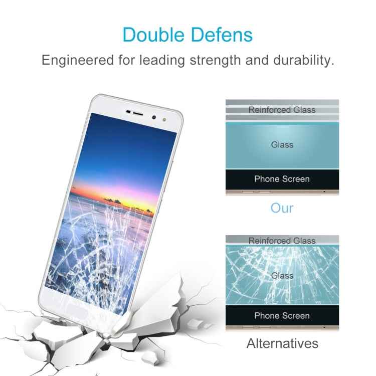 2 PCS for Huawei Y5 2017 0.3mm 9H Surface Hardness 2.5D Explosion-proof Full Screen Tempered Glass Screen Film
