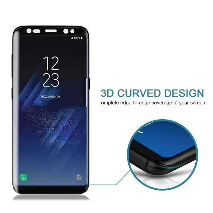 25 PCS For S8 / G950 0.26mm 9H surface hardness 3D curved screen full-screen tempered glass screen protector (black)