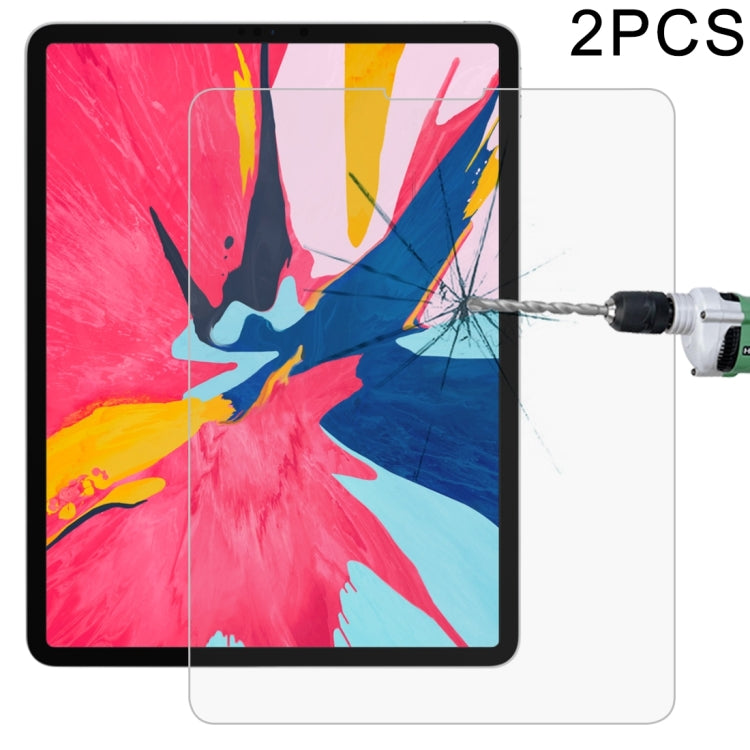 2 PCS 0.26mm 9H Surface Hardness Straight Edge Explosion-proof Tempered Glass Film for iPad Pro 12.9 2018/2020/2021/2022