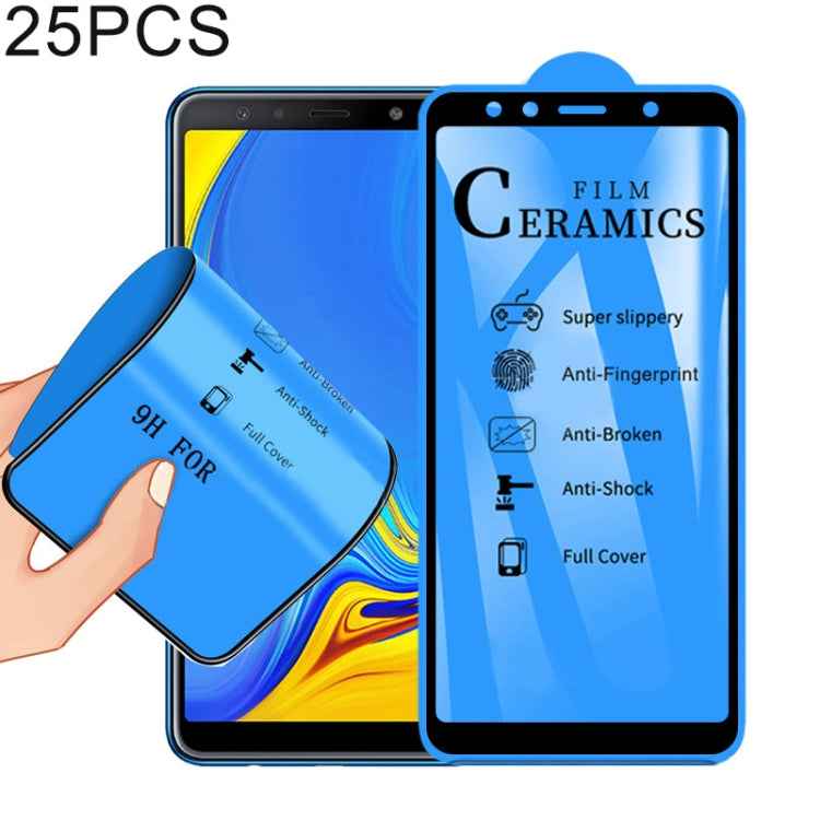 25 PCS 2.5D Full Glue Full Cover Ceramics Film for Galaxy A7 (2018)