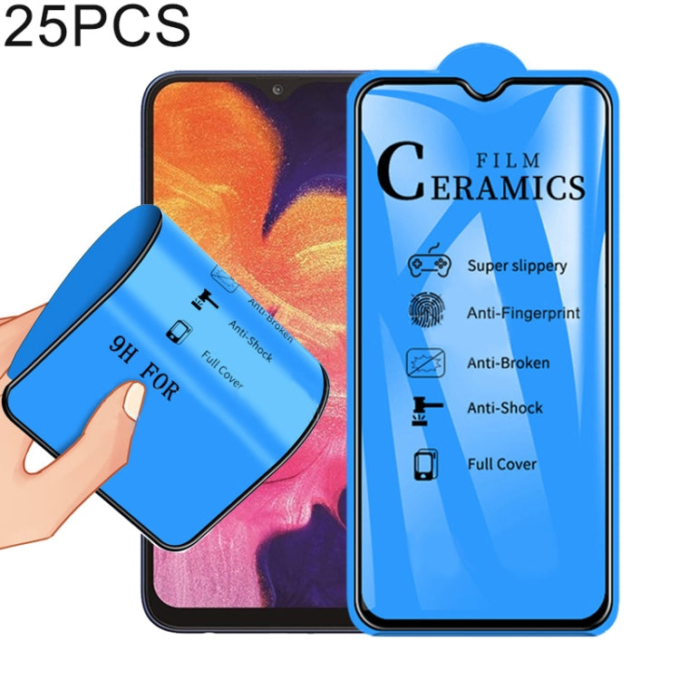 25 PCS 2.5D Full Glue Full Cover Ceramics Film for Galaxy A10 / M10