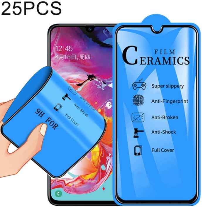 25 PCS 2.5D Full Glue Full Cover Ceramics Film for Galaxy A70