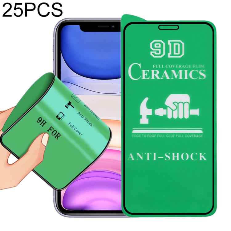For iPhone 11 / XR 25pcs 2.5D Full Glue Full Cover Ceramics Film