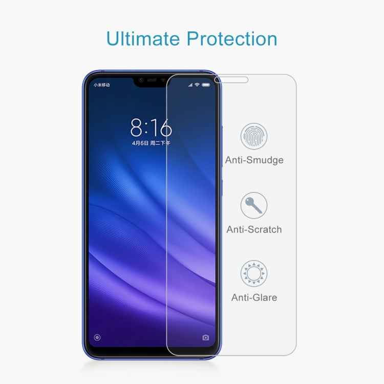 10 PCS 0.26mm 9H Surface Hardness 2.5D Tempered Glass Film for Xiaomi Mi 8 Lite