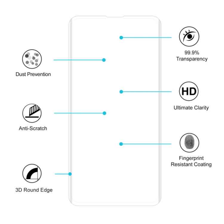 25 PCS Edge Glue 3D Curved Edge Full Screen Tempered Glass Film for Galaxy S10+