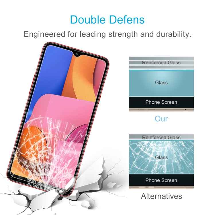 50 PCS 0.26mm 9H 2.5D Tempered Glass Film for Galaxy A20s