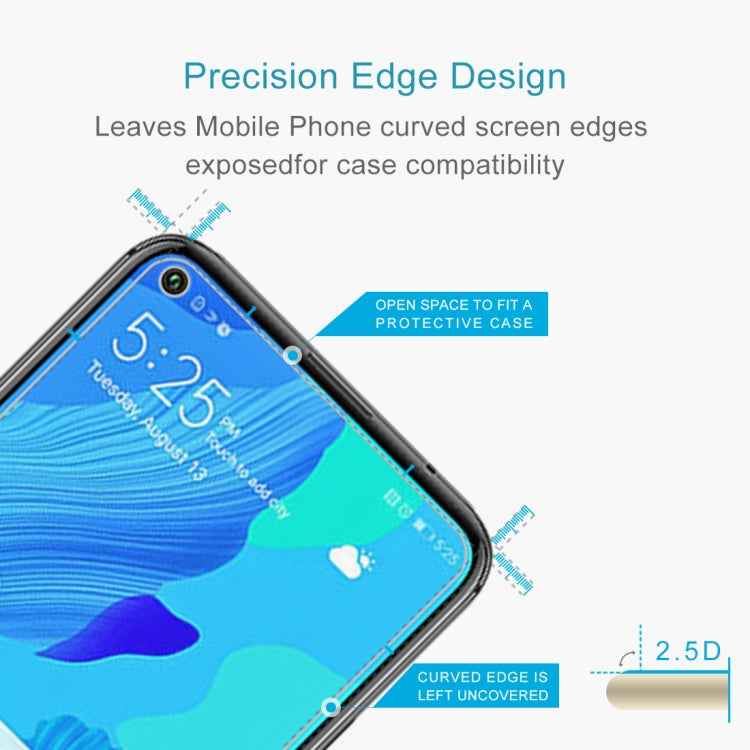For Huawei Nova 5T 50 PCS 0.26mm 9H 2.5D Tempered Glass Film