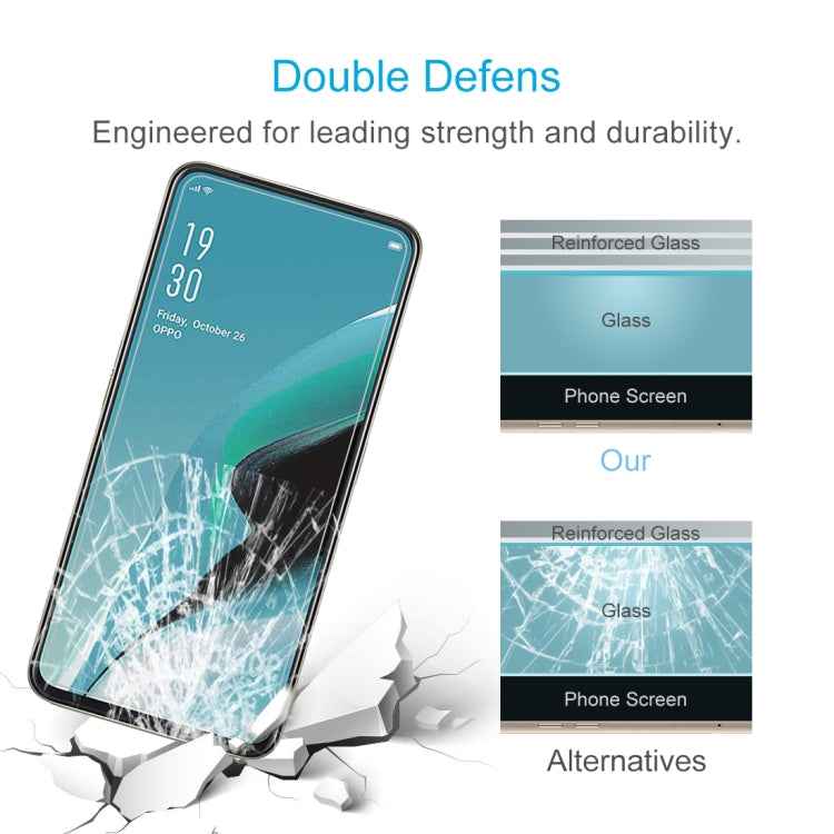 For OPPO Reno 2F 50 PCS 0.26mm 9H 2.5D Tempered Glass Film