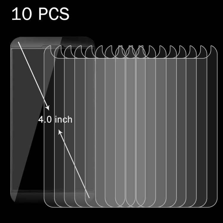 10 PCS 4.0 inch Mobile Phone 0.26mm 9H Surface Hardness 2.5D Explosion-proof Tempered Glass Screen Film