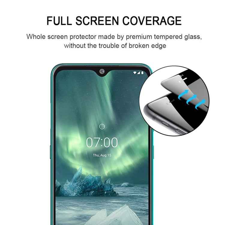 For Nokia 7.2 Full Glue Full Cover Screen Protector Tempered Glass film
