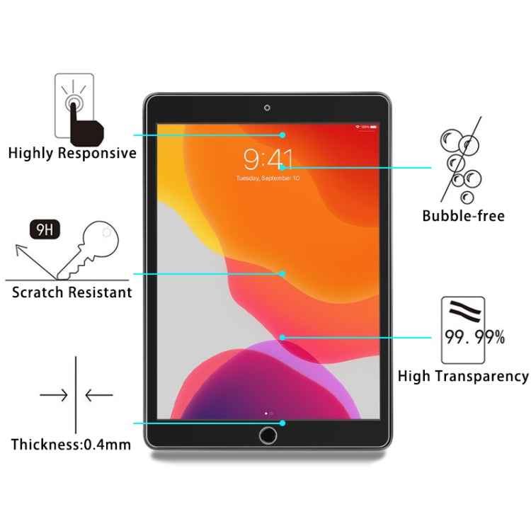 For iPad 10.2 2021 / 2020 / 2019 9H 2.5D Tempered Glass Film