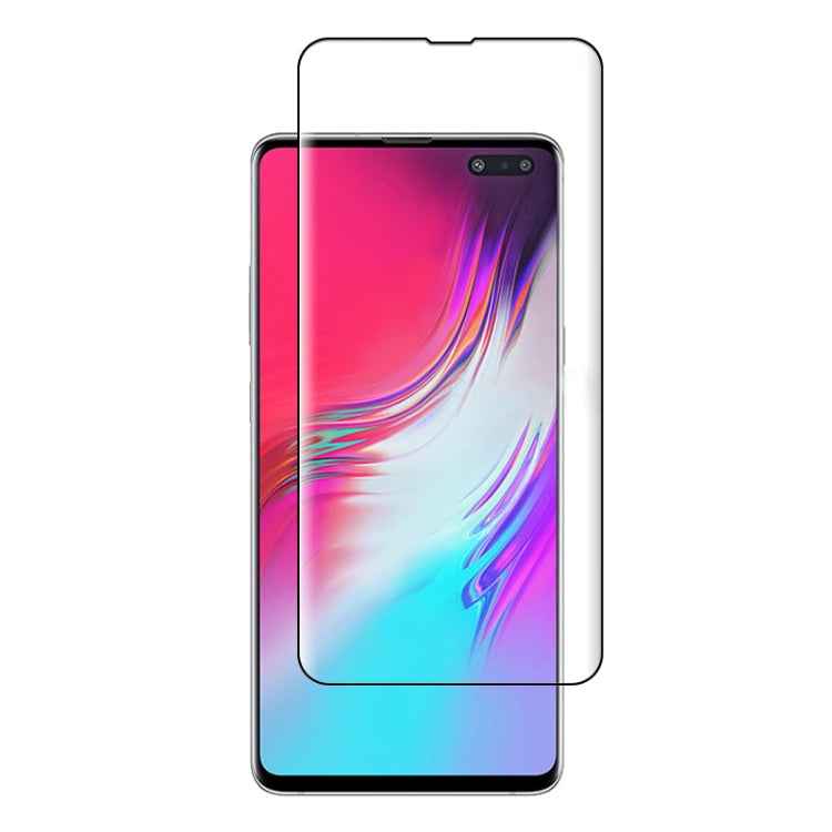 For Galaxy S10 5G 0.3mm 9H Surface Hardness 3D Curved Edge Glue Curved Full Screen Tempered Glass Film, Fingerprint Unlock Is Supported