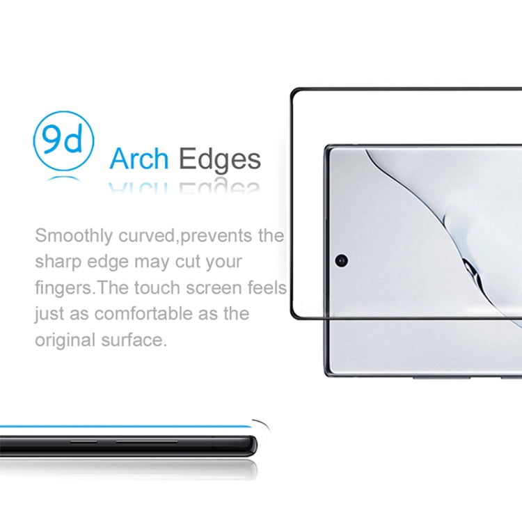 For Galaxy Note 10+ 0.3mm 9H Surface Hardness 3D Curved Edge Glue Curved Full Screen Tempered Glass Film, Fingerprint Unlock Is Supported, For Galaxy Note 10+(1 PC)