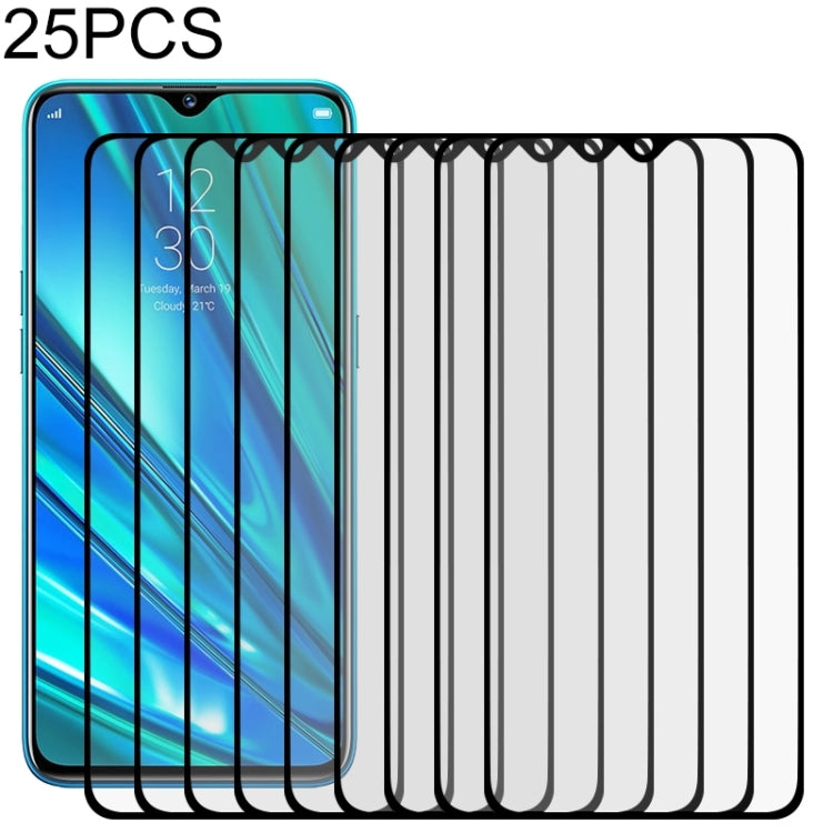 25 PCS For OPPO Realme 5 Pro Full Glue Full Cover Screen Protector Tempered Glass Film, For OPPO Realme 5 Pro(25 PCS)